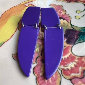 Purple Acrylic Mod Geometric 80’s Vintage Statement Earrings